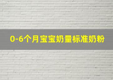 0-6个月宝宝奶量标准奶粉