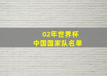 02年世界杯中国国家队名单