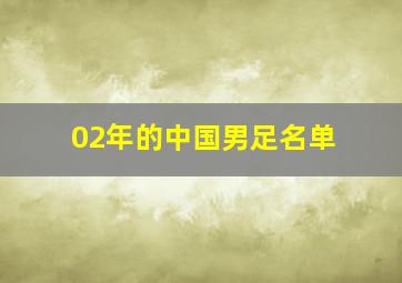 02年的中国男足名单