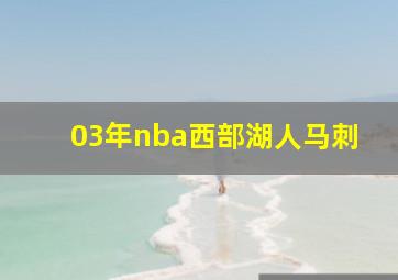 03年nba西部湖人马刺