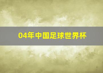 04年中国足球世界杯