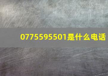 0775595501是什么电话