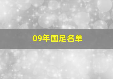 09年国足名单