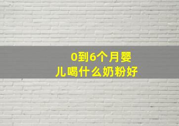 0到6个月婴儿喝什么奶粉好