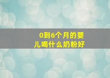 0到6个月的婴儿喝什么奶粉好