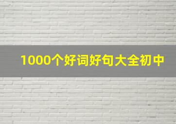 1000个好词好句大全初中