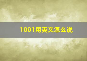 1001用英文怎么说