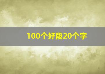 100个好段20个字