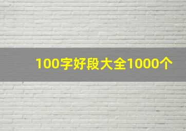 100字好段大全1000个