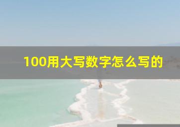 100用大写数字怎么写的