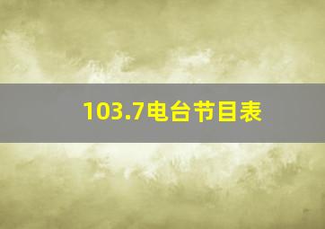 103.7电台节目表