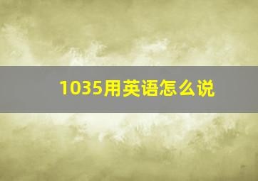 1035用英语怎么说