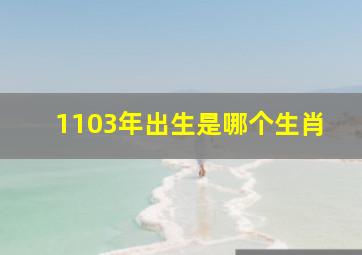 1103年出生是哪个生肖