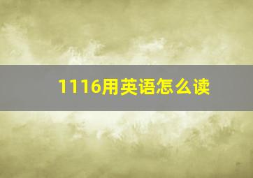 1116用英语怎么读