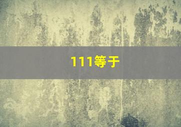 111等于