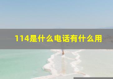 114是什么电话有什么用