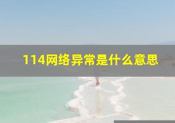 114网络异常是什么意思