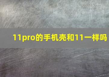 11pro的手机壳和11一样吗