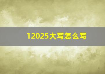 12025大写怎么写