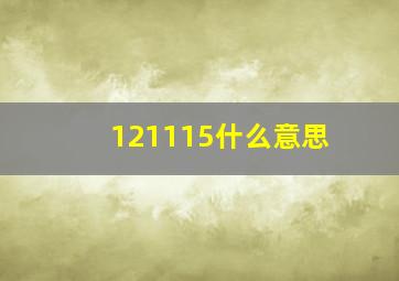 121115什么意思