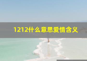 1212什么意思爱情含义