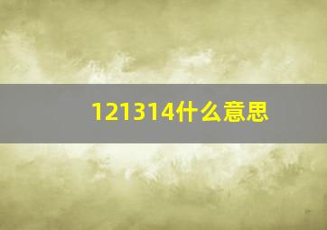 121314什么意思