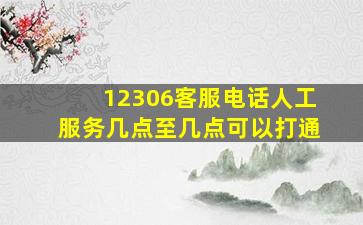 12306客服电话人工服务几点至几点可以打通