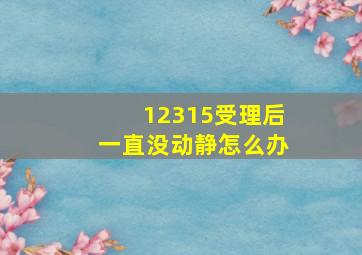 12315受理后一直没动静怎么办