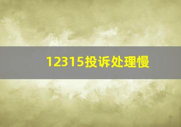 12315投诉处理慢