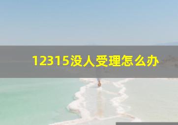 12315没人受理怎么办