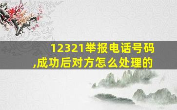 12321举报电话号码,成功后对方怎么处理的