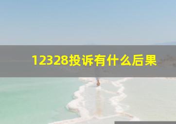 12328投诉有什么后果