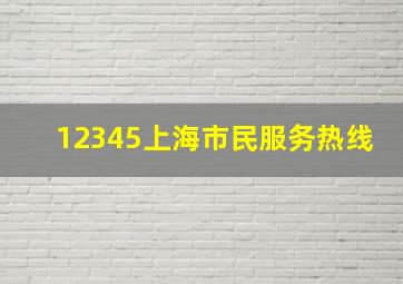 12345上海市民服务热线