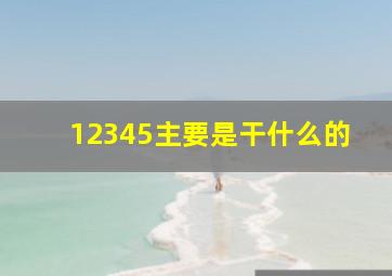 12345主要是干什么的