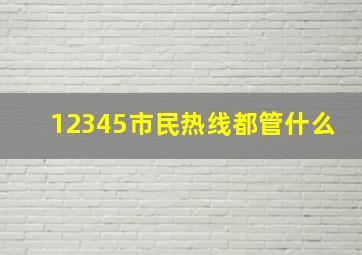 12345市民热线都管什么