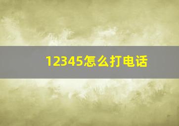 12345怎么打电话