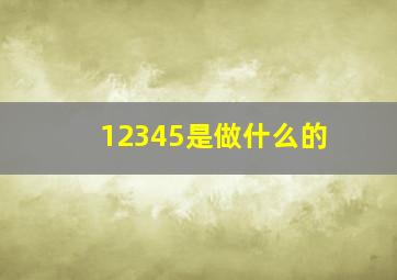 12345是做什么的