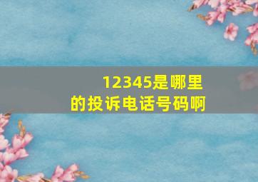 12345是哪里的投诉电话号码啊