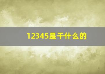 12345是干什么的