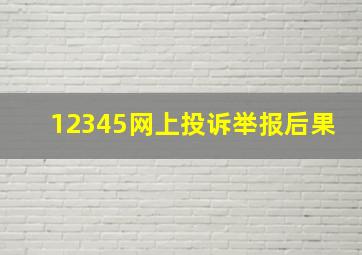 12345网上投诉举报后果