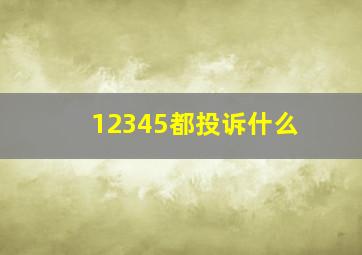 12345都投诉什么