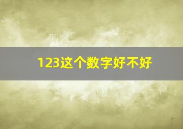 123这个数字好不好