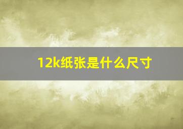 12k纸张是什么尺寸