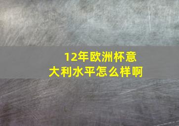 12年欧洲杯意大利水平怎么样啊