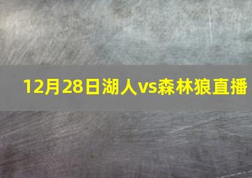 12月28日湖人vs森林狼直播