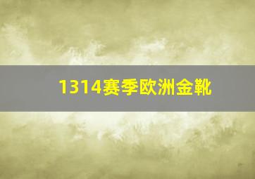 1314赛季欧洲金靴