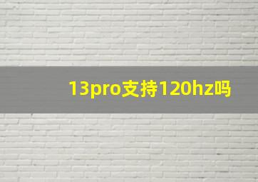 13pro支持120hz吗