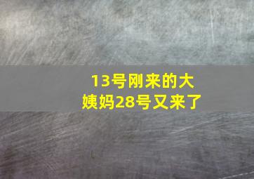 13号刚来的大姨妈28号又来了