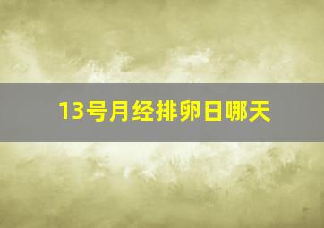 13号月经排卵日哪天