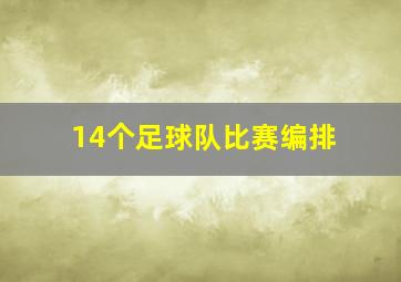 14个足球队比赛编排